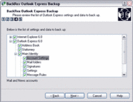 BackRex Outlook Express Backup screenshot